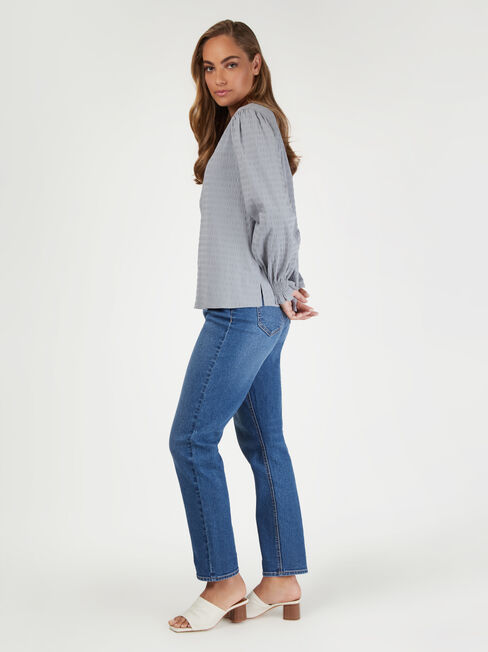 Tessa Textured Top, Grey, hi-res
