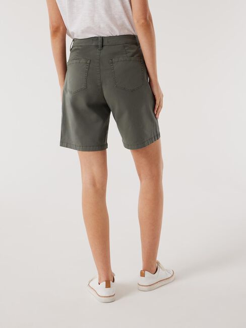 Libby Bermuda Denim Walk Short, Green, hi-res