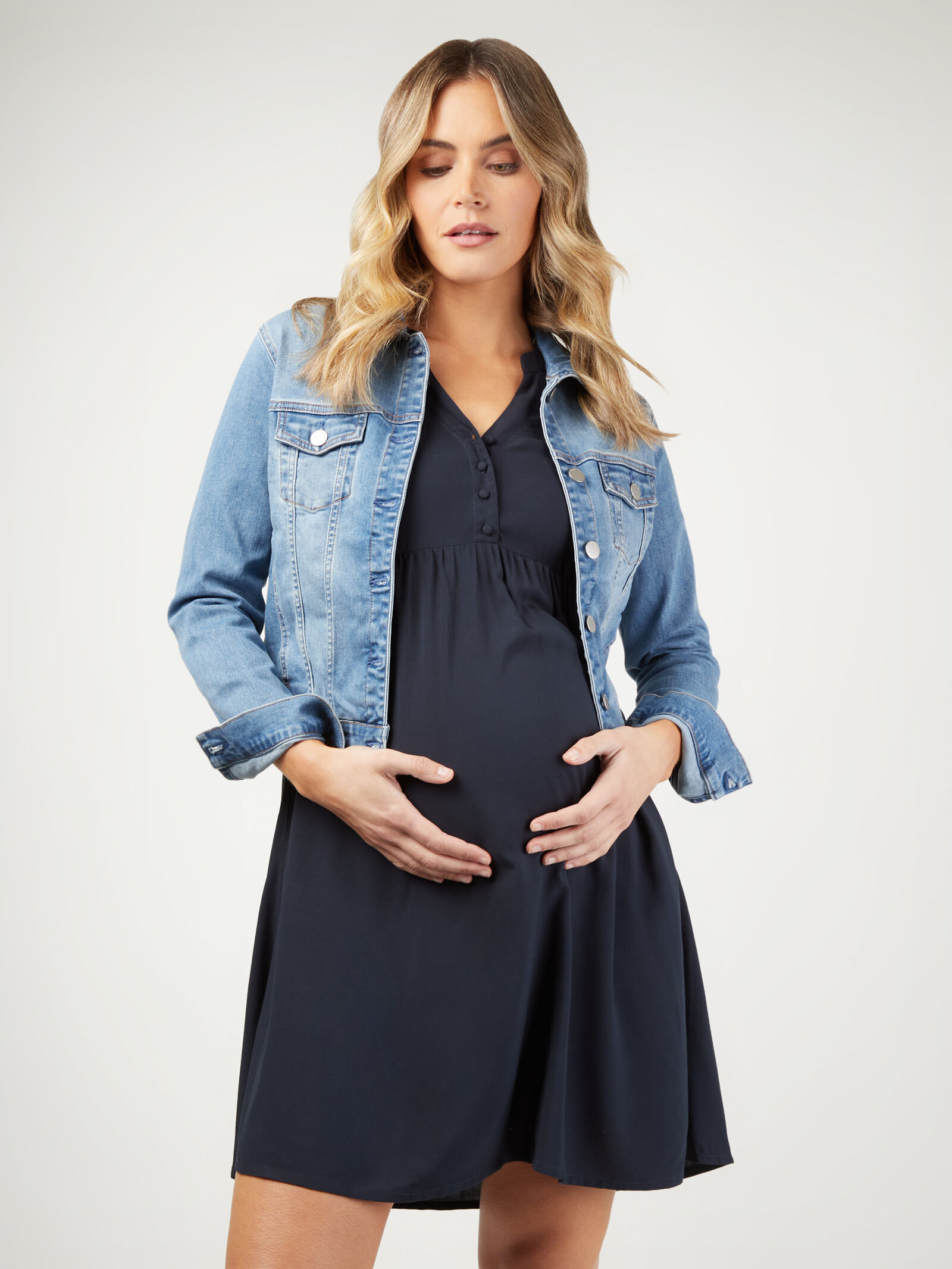 Amity Half Button Maternity Dress Jeanswest