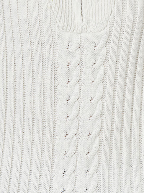 Ziggy Zip Front Pullover, White, hi-res