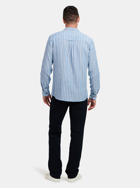 Ronnie Long Sleeve Stripe Shirt, Blue, hi-res