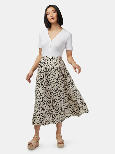 Jade Midi Skirt, Print, hi-res