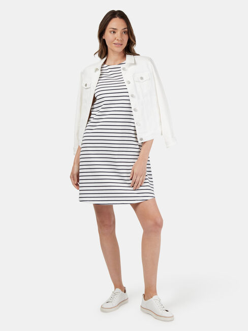 Izzy Sleeveless Jersey Dress, Stripe, hi-res