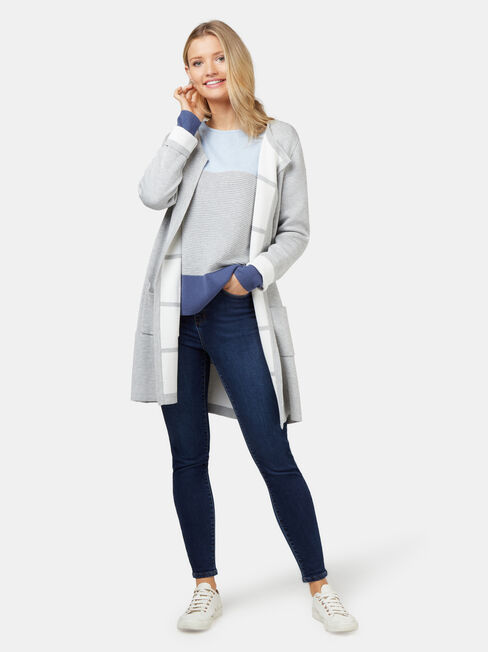 Chloe Colour Block Knit, Blue, hi-res