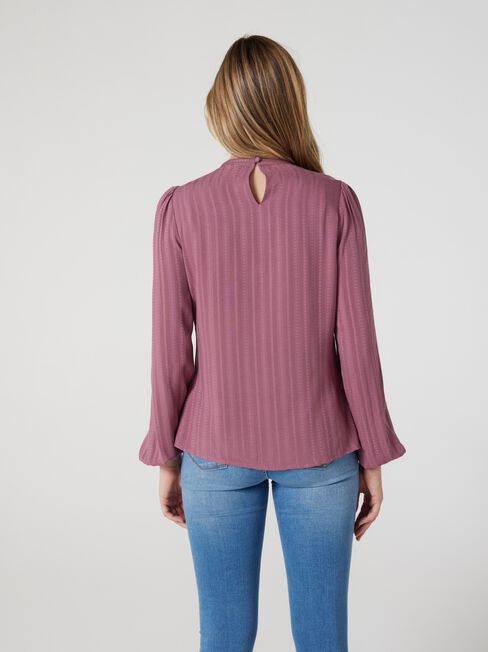 Sienna Ladder Trim Blouse, Mauve, hi-res