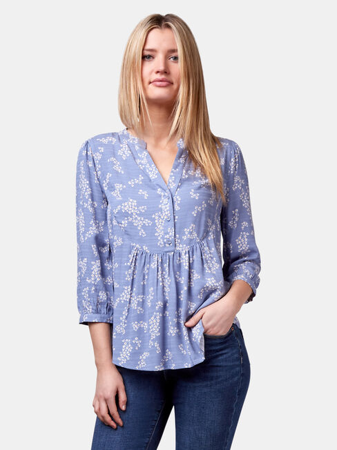 Maxine Textured Shirt, Blue, hi-res