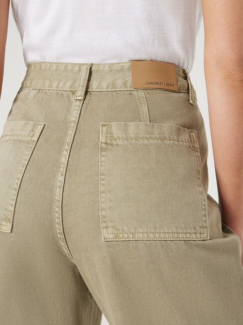 Sisi Wide Leg Jeans, Khaki, hi-res