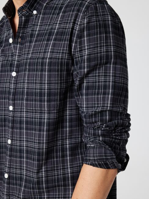 LS Aldo Brushed Check Shirt, Black Multi, hi-res