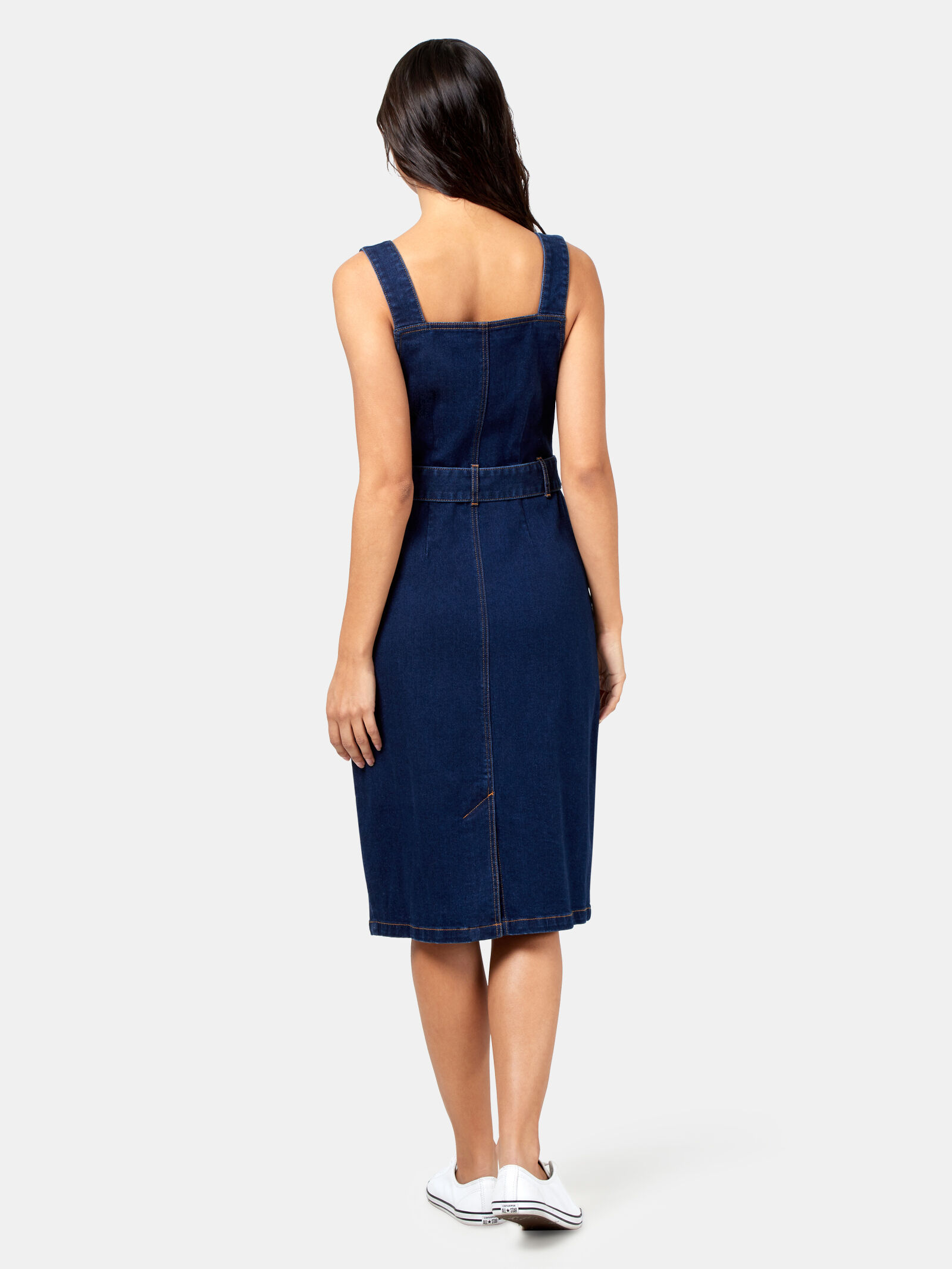 Button through denim dress on sale