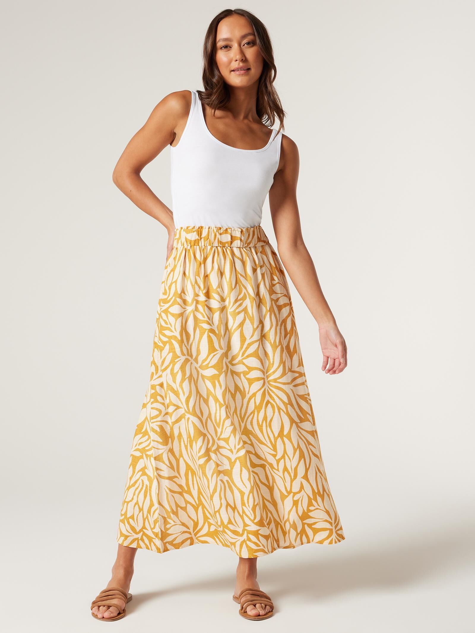 Mia Linen Midi Skirt Jeanswest