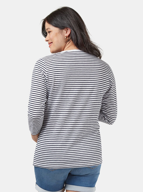 Hendy Henley Maternity Tee, Stripe, hi-res