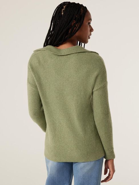 Chelsea Collared Knit, Pistachio Marle, hi-res