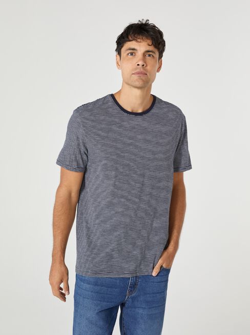 SS Tyke Micro Stripe Crew Tee, Blue, hi-res