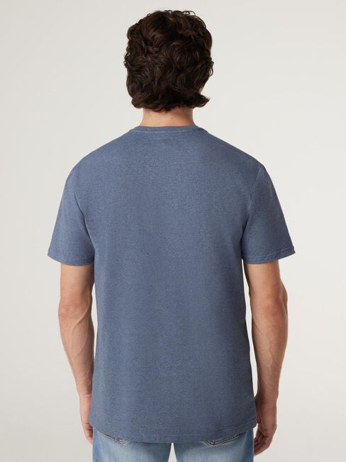 SS Jacquard Print Crew Tee, Blue/Grey, hi-res