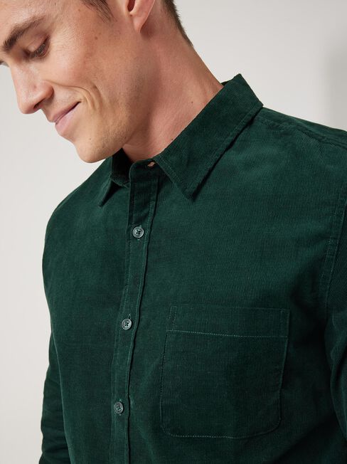 Jamie Corduroy Long Sleeve Shirt, Green, hi-res