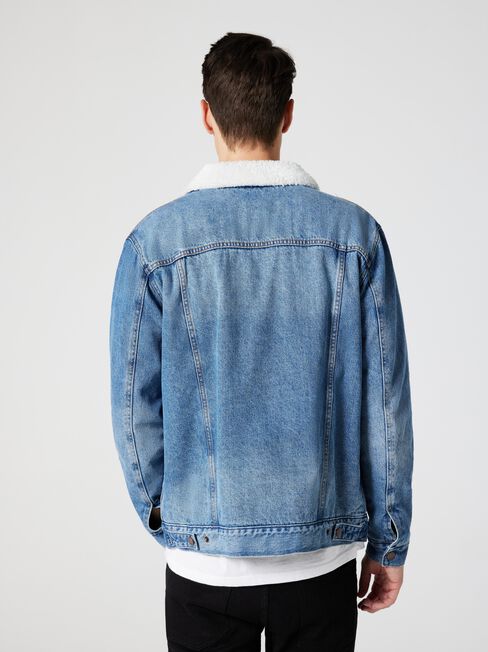 Dallas Sherpa Denim Jacket, Light Vintage, hi-res