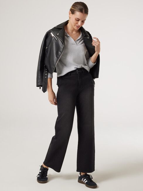 Amalia Collared Knit, Grey Marle, hi-res