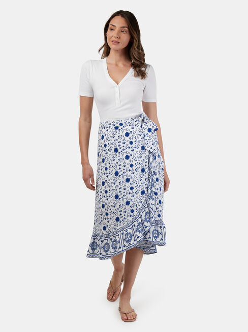 Chloe Midi Wrap Skirt, Blue, hi-res