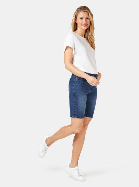 Talia Knee Length Short, Blue, hi-res