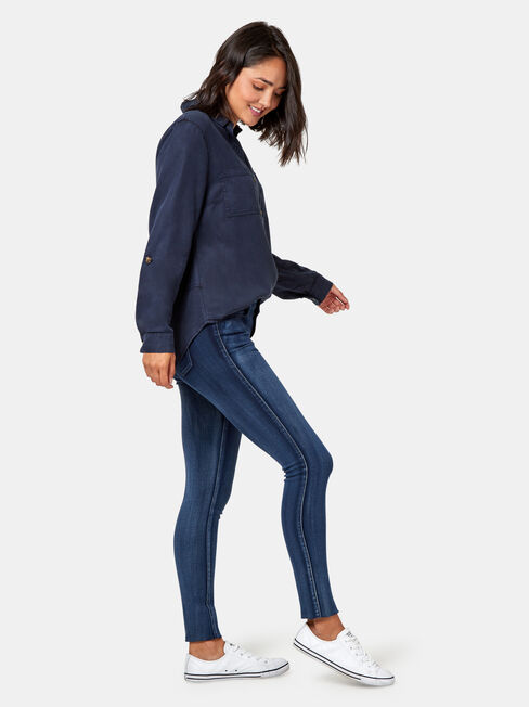Tilly Tencel Shirt, Blue, hi-res