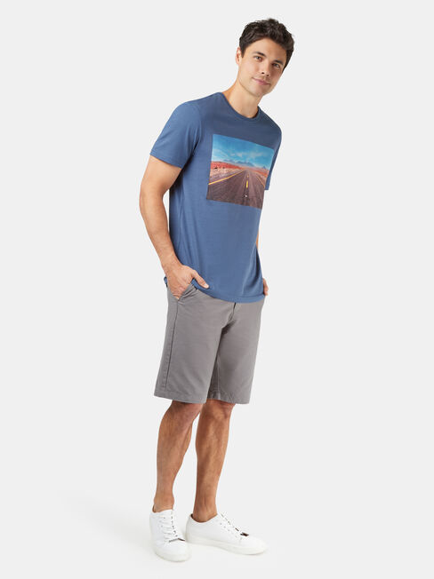 Ivan Short Sleeve Print Crew Tee, Blue, hi-res