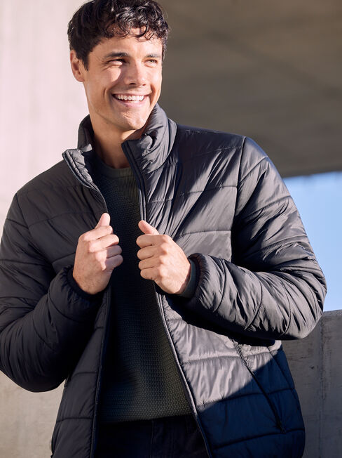 Cutler Puffer Jacket, Black, hi-res