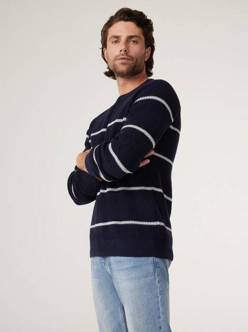 James Textured Stripe Raglan Knit