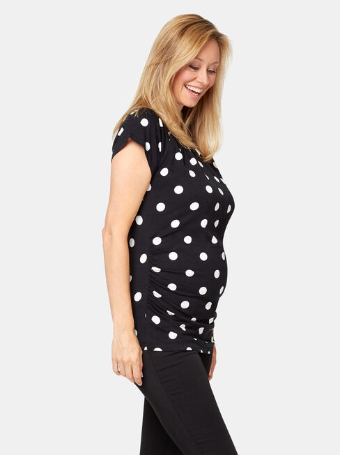 Cathy Maternity Print Top, Black, hi-res