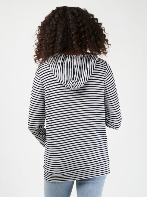Carrie Side Zip Maternity Hoodie, Stripe, hi-res