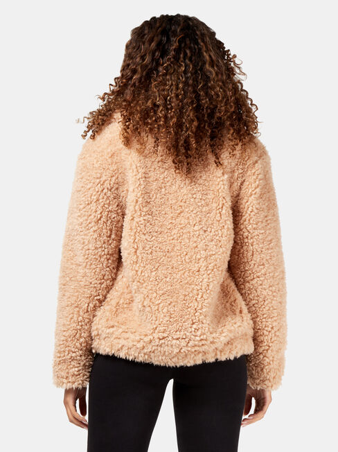 Becca Teddy Bomber Jacket, Brown, hi-res