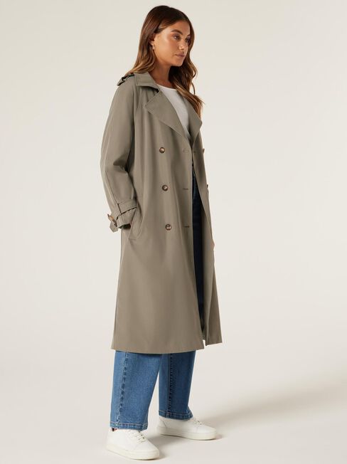 Amanda Relaxed Trench Coat, Khaki, hi-res