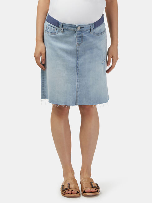 Sasha Distressed Denim Maternity Skirt