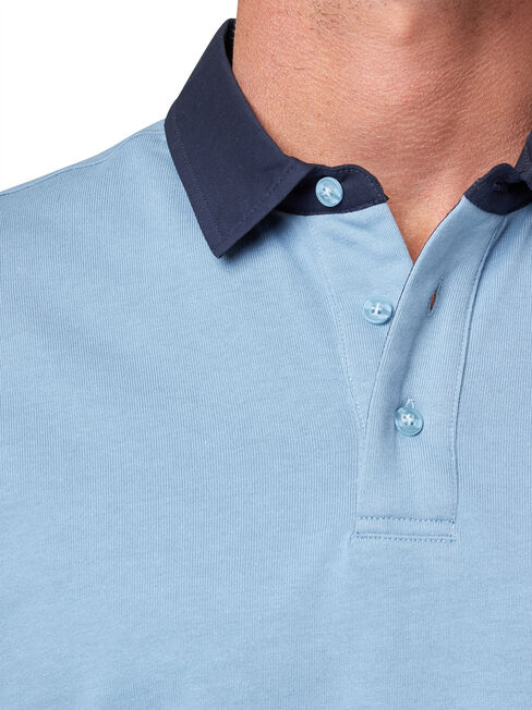 Hamish Long Sleeve Rugby Polo, Blue, hi-res
