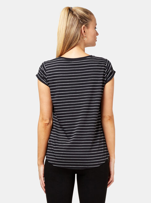 Adelaide Stripe Tee, Black, hi-res