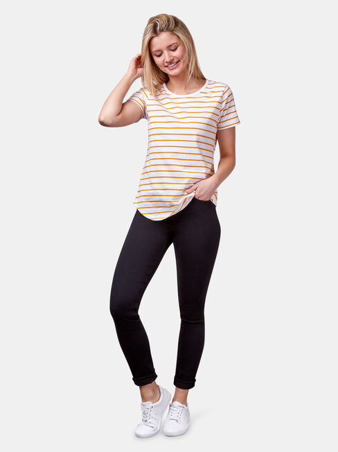 Essential Crew Neck Tee, Yellow, hi-res