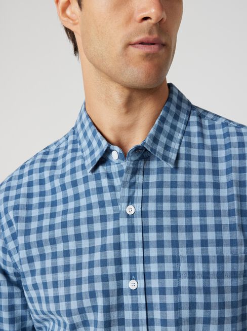 LS Carter Check Shirt, Navy Multi, hi-res