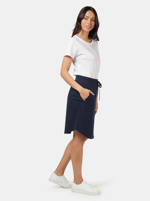Julie Jersey Slub Skirt, Blue, hi-res