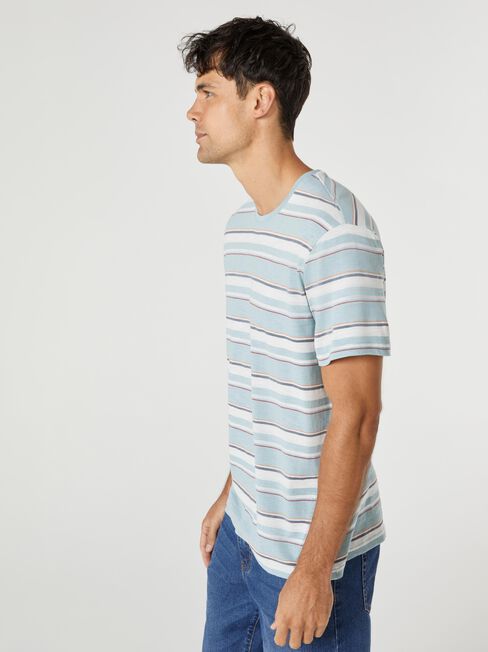 SS Trinity Stripe Crew Tee, Blue, hi-res