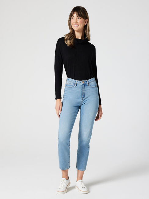 Amy Soft Touch Roll Neck, Black, hi-res