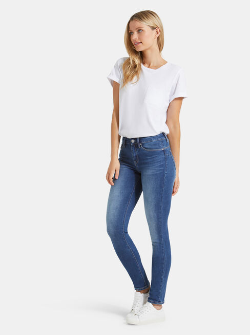 Butt Lifter Skinny Jeans Mid Sapphire