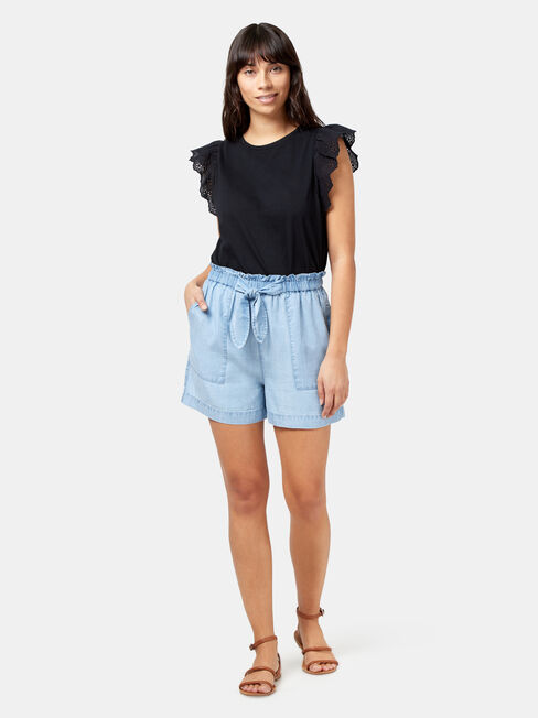 Tahlia Chambray Short, Blue, hi-res
