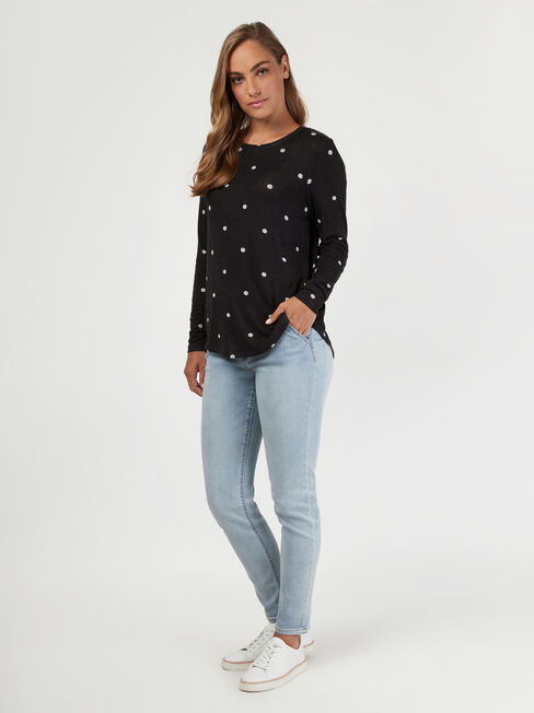 Maddie Soft Touch Curve Hem Pullover, Coloured, hi-res