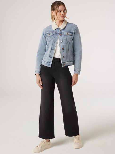 Sherpa Denim Jacket, Blue, hi-res