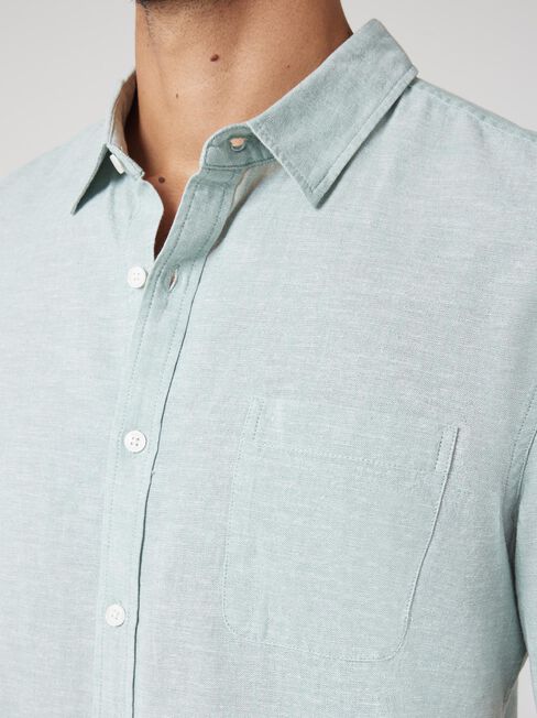 Wolf Textured Short Sleeve Shirt, Green, hi-res