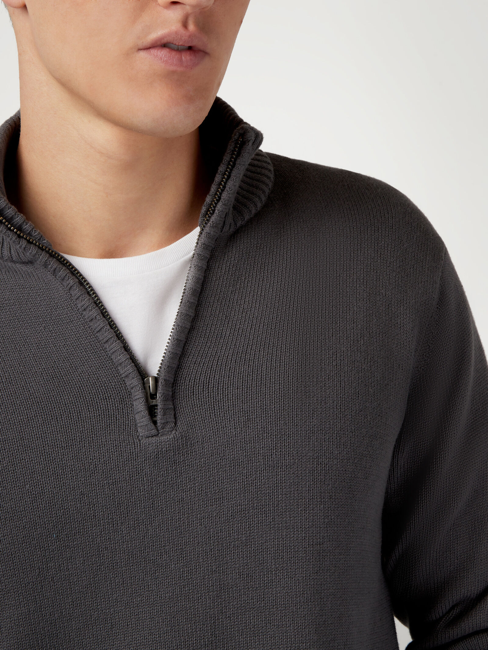 Ezra Funnel Zip Neck Knit