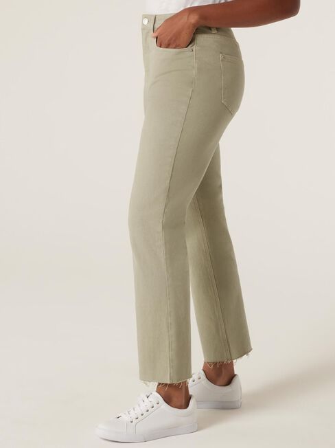 Demi High Waisted Straight Jeans, Pistachio, hi-res