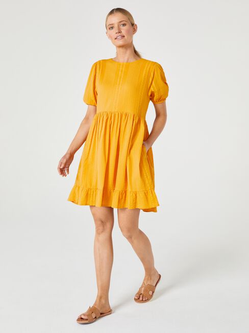 Berry Babydoll Dress, Yellow, hi-res