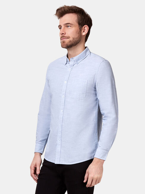 Bennett Long Sleeve Textured Shirt, Blue, hi-res
