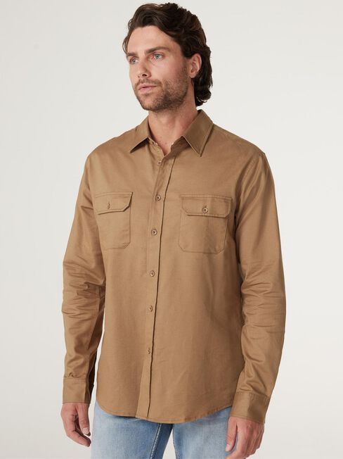 LS Colton Utility Shirt, Tobacco, hi-res