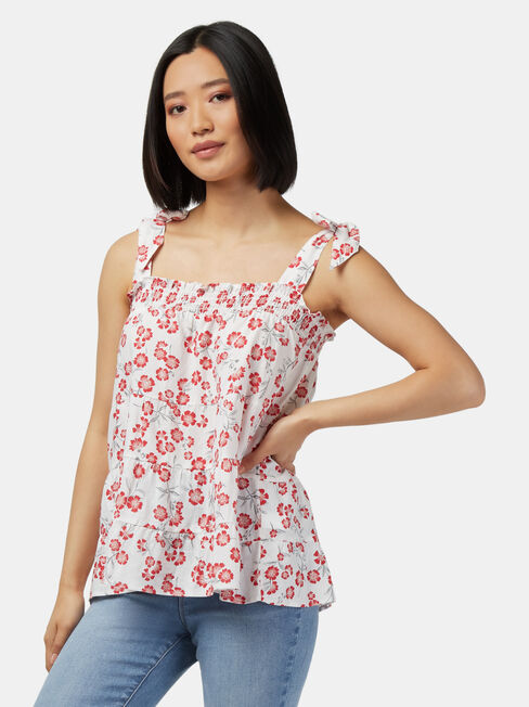 Olivia Tiered Cami, Floral, hi-res
